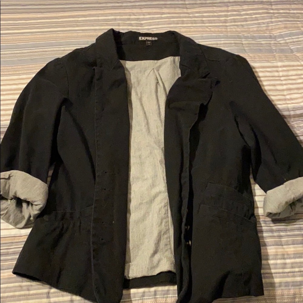 Blazer with rolled sleeves